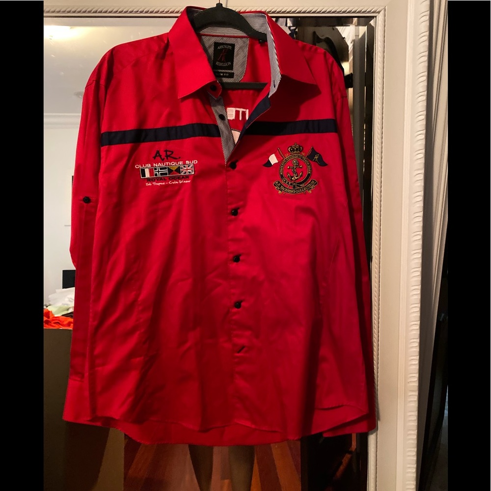 NWOT Tag Absolute Rebellion Red Buttondown